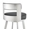 Armen Living Lynof Swivel Counter Stool in Brushed Stainless Steel with Black Faux Leather 840254335455 - alternate 7